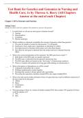 Test Bank Genomics in Nursing and Health Care Test Bank Theresa A Beery Genetics Test Bank Nursing Genetics Exam Questions and Answers