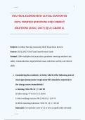 CNA FINAL EXAM REVIEW ACTUAL EXAM WITH  100&percnt; VERIFIED QUESTIONS AND CORRECT  SOLUTIONS &lpar;2026&sol; 2027&rpar; &vert;Q&sol;A &vert; GRADE A&vert; 