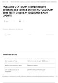 POLS 2312 UTA -EXAM 1 comprehensive questions and verified answers ACTUAL EXAM 2026 TEST&excl;&excl; Graded A&plus; &vert; 2025&vert;2026 EXAM UPDATE 