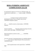 HOSA NURSING ASSISTANT COMPETITION EXAM QUESTIONS AND ANSWERS 2026