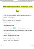 American Heart Association Basic Life Support Exam  NEWEST 2026&sol;2027 ACTUAL EXAM COMPLETE QUESTIONS AND CORRECT DETAILED ANSWERS &lpar;VERIFIED ANSWERS&rpar; &vert;ALREADY GRADED A&plus;&vert;&vert;BRAND NEW&excl;&excl;