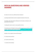 D076 OA QUESTIONS AND VERIFIED ANSWERS &vert; 100&percnt; PASS &vert;