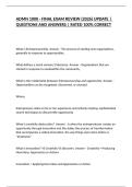 ADMN 1000 - FINAL EXAM REVIEW &lpar;2026&rpar; UPDATE &vert; QUESTIONS AND ANSWERS &vert; RATED 100&percnt; CORRECT