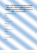 WGU C784 Objective Assessment &lpar;Latest 2026&sol; 2027 Update&rpar; Applied Healthcare Statistics &vert; Questions and Verified Answers&vert; 100&percnt; Correct&vert; Grade A