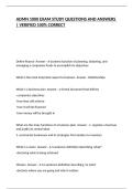 ADMN 1000 EXAM STUDY QUESTIONS AND ANSWERS &vert; VERIFIED 100&percnt; CORRECT