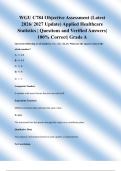 WGU C784 Objective Assessment &lpar;Latest 2026&sol; 2027 Update&rpar; Applied Healthcare Statistics &vert; Questions and Verified Answers&vert; 100&percnt; Correct&vert; Grade A