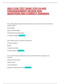 WGU D196 TEST BANK FOR OA AND PREASSESSMENT REVIEW 2026 QUESTIONS AND CORRECT ANSWERS