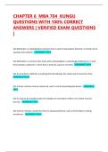 CHAPTER 6  MBA 704  KUNGU QUESTIONS WITH 100&percnt; CORRECT ANSWERS &vert; VERIFIED EXAM QUESTIONS &vert;