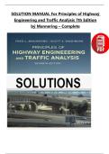 Solutions Manual for Principles of Highway Engineering and Traffic Analysis&comma; 7th Edition by Fred L&period; Mannering &vert; Complete Step-by-Step Answers &vert; All Chapters Covered