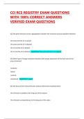 CCI RCS REGISTRY EXAM QUESTIONS WITH 100&percnt; CORRECT ANSWERS VERIFIED EXAM QUESTIONS
