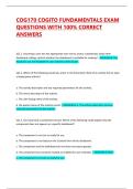 COG170 COGITO FUNDAMENTALS EXAM QUESTIONS WITH 100&percnt; CORRECT ANSWERS &vert;