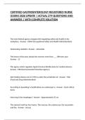 CERTIFIED GASTROENTEROLOGY REGISTERED NURSE &lpar;CGRN&rpar; 2026 UPDATE &vert; ACTUAL 279 QUESTIONS AND ANSWERS &vert; WITH COMPLETE SOLUTION