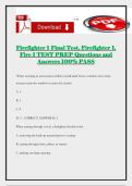 Firefighter 1 Final Test&comma; Firefighter 1&comma; Fire 1 TEST PREP Questions and Answers 100&percnt; PASS