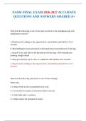 NASM FINAL EXAM 2026-2027 ACCURATE QUESTIONS AND ANSWERS GRADED A&plus;