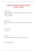 NASM CPT FINAL EXAM 2026-2027 STUDY GUIDE