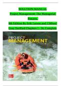 Solution Manual for Project Management&colon; The Managerial Process 8th Edition &vert; Worked Solutions
