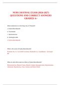 NURS 318 FINAL EXAM &lpar;2026-2027&rpar; QUESTIONS AND CORRECT ANSWERS GRADED A&plus;