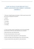 NURS 316 FINAL EXAM &lpar;2026-2027&rpar; FALL- SPRING QUESTIONS AND CORRECT ANSWERS GRADED A&plus;