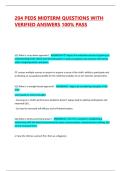 204 PEDS MIDTERM QUESTIONS WITH VERIFIED ANSWERS 100&percnt; PASS