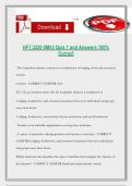 HFT 2220 0M03 Quiz 1 and Answers 100&percnt; Correct