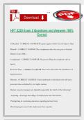 HFT 2220 Exam 2 Questions and Answers 100&percnt; Correct