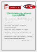 HFT 2220 EXAM 2 Questions with Correct Answers 100&percnt; PASS