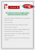 HFT 2220 Exam 3 Review &lpar;Chapter 3&rpar; Exam Questions and Answers 100&percnt; PASS