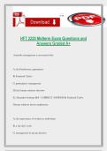 HFT 2220 Midterm Exam Questions and Answers Graded A&plus;