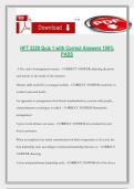 HFT 2220 Quiz 1 with Correct Answers 100&percnt; PASS