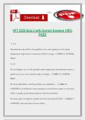 HFT 2220 Quiz 2 with Correct Answers 100&percnt; PASS