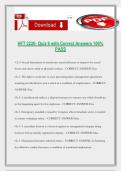 HFT 2220- Quiz 6 with Correct Answers 100&percnt; PASS