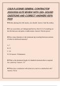 CSLB B LICENSE GENERAL CONTRACTOR 2025&sol;2026 ELITE REVIEW WITH 350&plus; SOLVED QUESTIONS AND CORRECT ANSWERS 100&percnt; PASS