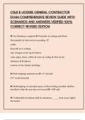 CSLB B LICENSE GENERAL CONTRACTOR EXAM COMPREHENSIVE REVIEW GUIDE WITH SCENARIOS AND ANSWERS VERIFIED 100&percnt; CORRECT REVISED EDITION