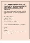 CSLB B LICENSE GENERAL CONTRACTOR EXAM EXAMPREP TEST BANK FULL SOLUTION WITH DETAILED RATIONALES ALREADY GRADED A&plus;