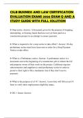 CSLB BUSINESS AND LAW CERTIFICATION EVALUATION EXAMS 2026 EXAM Q AND A STUDY GUIDE WITH FULL SOLUTION