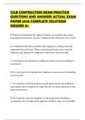 CSLB CONTRACTORS EXAM PRACTICE QUESTIONS AND ANSWERS ACTUAL EXAM PAPER 2026 COMPLETE SOLUTIONS GRADED A&plus;