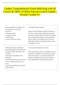 Cardiac Comprehensive Exam Med-Surg with all Correct & 100&percnt; Verified Answers &vert;Latest Update &vert;Already Graded A&plus; 
