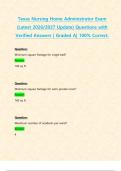 Texas Nursing Home Administrator Exam &lpar;Latest 2026&sol;2027 Update&rpar; Questions with Verified Answers &vert; Graded A&vert; 100&percnt; Correct&period;