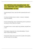 CSO CERTIFICATION EXAMINATION TEST 2026 QUESTIONS AND CORRECT ANSWERS GUARANTEED TO PASS