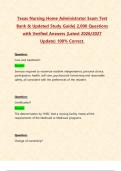 Texas Nursing Home Administrator Exams PACKAGE DEAL&vert; BUNDLE contains the latest exams&comma; test bank with updated study guide- Guaranteed  pass&period;