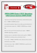 PHYS 1260 Exam 4 ECU Questions with Correct Answers 100&percnt; PASS