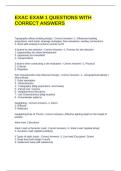 EXAC EXAM 1 QUESTIONS WITH CORRECT ANSWERS