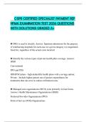 CSPR CERTIFIED SPECIALIST PAYMENT REP HFMA EXAMINATION TEST 2026 QUESTIONS WITH SOLUTIONS GRADED A&plus;