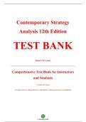Test Bank &mdash; Contemporary Strategy Analysis&comma; 12th Edition &mdash; Robert M&period; Grant &mdash; ISBN 9781394251599 &mdash; Latest Update 2025&sol;2026 &mdash; &lpar;All Chapters Covered 1&ndash;14&rpar;