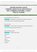 NOTARY SIGNING AGENT CERTIFICATION EXAM &vert; QUESTIONS & 100&percnt; VERIFIED ANSWERS &vert; LATEST UPDATE &vert; PASSED