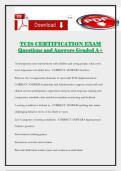 TCIS CERTIFICATION EXAM Questions and Answers Graded A&plus;