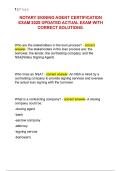 NOTARY SIGNING AGENT CERTIFICATION EXAM 2025 UPDATED ACTUAL EXAM WITH CORRECT SOLUTIONS&period;