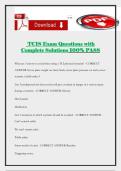TCIS Exam Questions with Complete Solutions 100&percnt; PASS