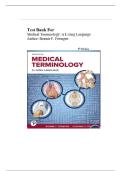 Test Bank For Medical Terminology&colon; A Living Language&comma; 8th edition by Bonnie F&period; Fremgen &period; All Chapters 1-14&period; Latest 2025
