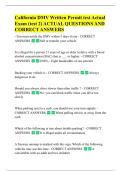 California DMV Written Permit test Actual  Exam &lpar;test 2&rpar; ACTUAL QUESTIONS AND  CORRECT ANSWERS -